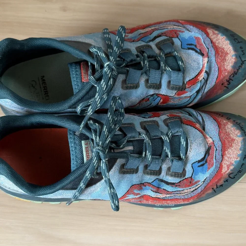 Women's MERRELL Antora x Trail Sisters Blue Green Running Shoes J066424 Size 9 - Picture 6 of 6